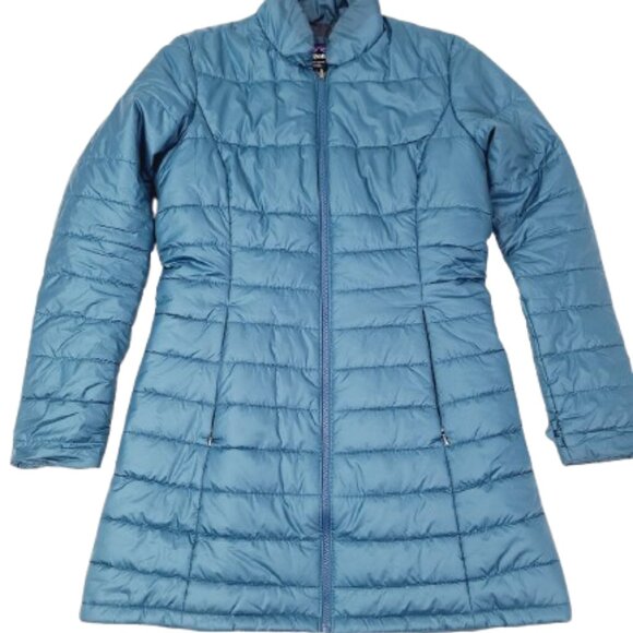 Patagonia Women's Teal Blue Stormdrift Puffer Liner Coat Quilted Parka Jacket M - Picture 1 of 11
